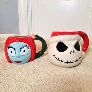 Disney The Nightmare Before Christmas Tim Burton 2 ceramic mugs Jack and Sally